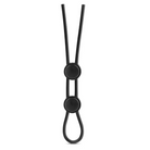 Blush Stay Hard Silicone Double Loop Lasso/Bolo Cockring Black - Cock Ring