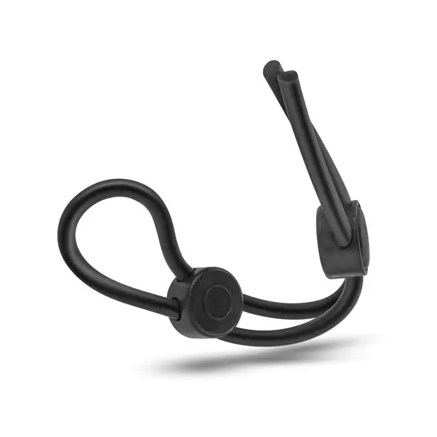 Blush Stay Hard Silicone Double Loop Lasso/Bolo Cockring Black - Cock Ring