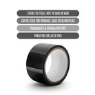 Blush Temptasia 60 Ft Bondage Tape - Roll of Black Adhesive Tape for Secure Play