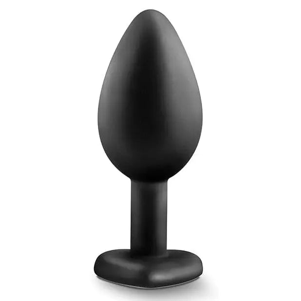 Blush Temptasia Bling Plug - Black silicone anal plug with egg-shaped tip & flared base