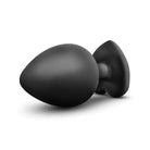 Blush Temptasia Bling Plug: Teardrop Shape Black Silicone with Flared Base and Gem