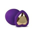 Blush Temptasia Bling Plug: Purple silicone with gold-colored heart-shaped base