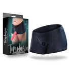 Blush Temptasia Harness Briefs - dark boxer briefs with specialized opening, Temptasia harness