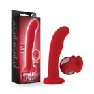 Red Blush Temptasia Jezebel Dildo with curved shape and heart base for intimate pleasure