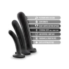 Blush Novelties Strap Ons Blush Temptasia Twist Kit - Black Set Of 3 at the Haus of Shag