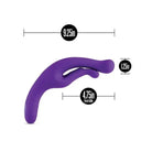 Purple Blush Wellness G Wave personal massager with curved design and labeled dimensions