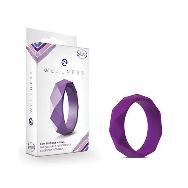 Blush Wellness Geo C Ring - Purple silicone ring with a faceted, geometric design