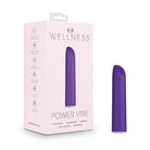 Blush Wellness Power Vibe - Purple vibrator with labeled packaging for wellness power