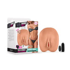 Blush X5 Men Amanda’s Kitty Dual Entry Masturbator with Remote-Controlled Bullet Vibrator Tan - Manual Stroker