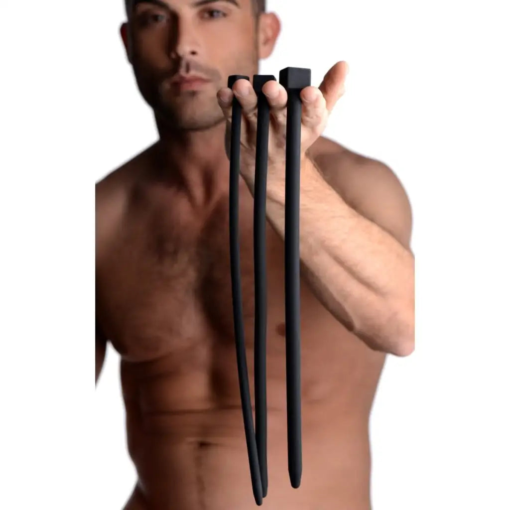 Master Series Sounds Bolted Deluxe Silicone Urethral Sounds at the Haus of Shag