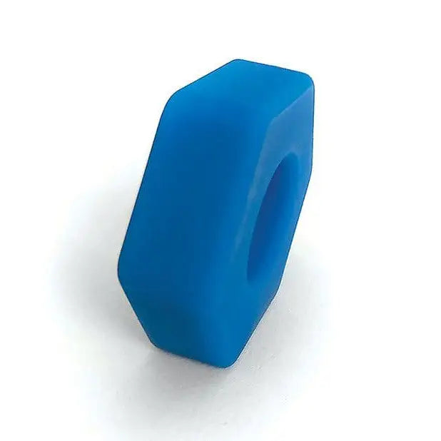 Blue plastic knob from the Boneyard Bust A Nut Cock Ring for enhanced performance