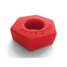 Red rubber nut-shaped cock ring from Boneyard Bust A Nut collection