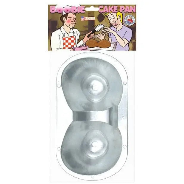 Boobie Cake Pan - Metallic dual circular molds, perfect for creating boobie cakes