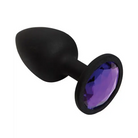 Black and purple Booty Bling glass ball with purple stone for intimate adornment