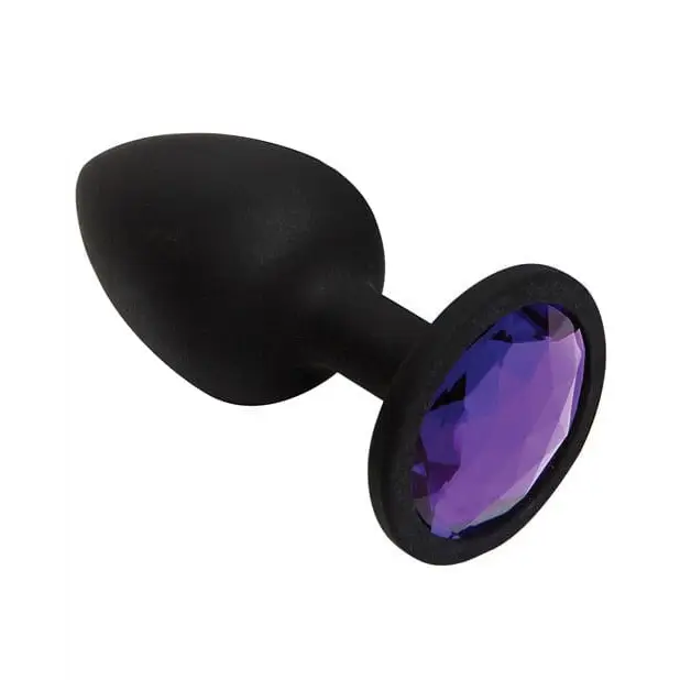 Black and purple Booty Bling glass ball with purple stone for intimate adornment