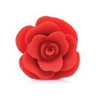 Booty Bloom Silicone Rose Anal Plug with a red, layered petal design