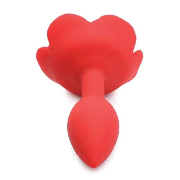 Red heart-shaped Booty Bloom Silicone Rose Anal Plug for enhanced pleasure and comfort