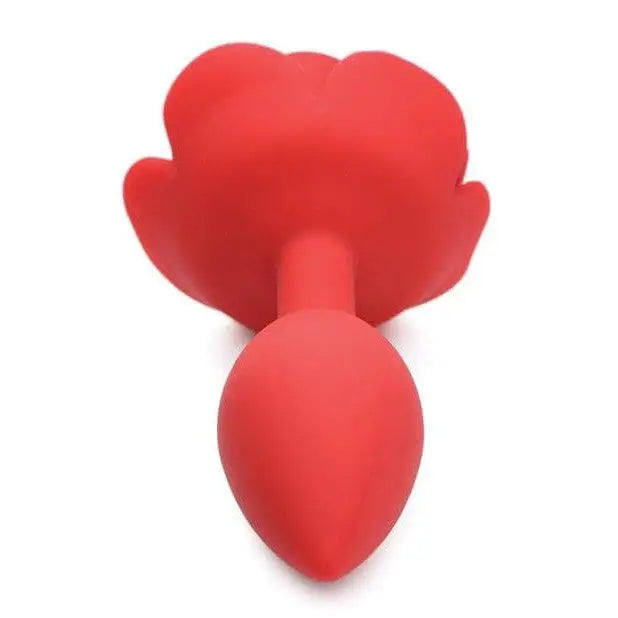 Booty Bloom Silicone Rose anal plug with a red flower-shaped base for pleasurable play