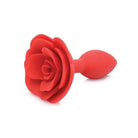 Red rose-shaped anal plug from Booty Bloom Silicone Rose collection for intimate pleasure