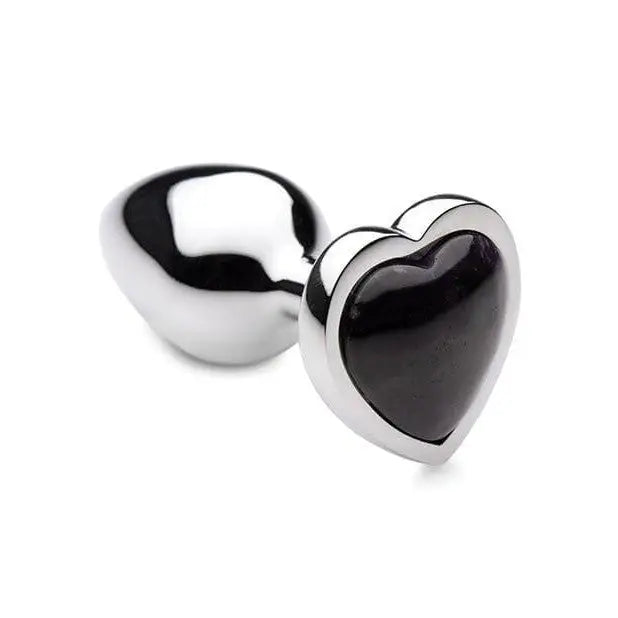 Booty Sparks Gemstones Amethyst Heart Plug with black inlay for elegant pleasure