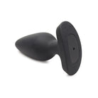 Booty Sparks Laser ’Fuck Me’ black silicone anal plug w remote and flared base