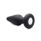 Black silicone anal plug with white base, Booty Sparks Silicone Light Up Anal Plug