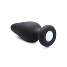 Black silicone anal plug with white base from Booty Sparks Silicone Light Up collection