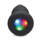 Booty Sparks Silicone Light Up Anal Plug with Black Cylinder and Colorful LED Lights