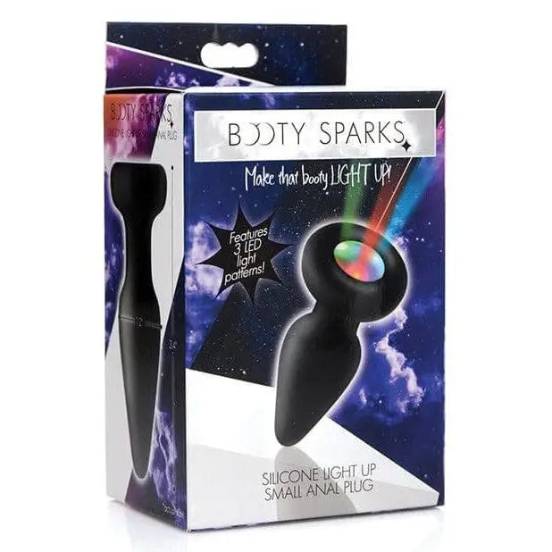 Booty Sparks Silicone Light Up Anal Plug with vibrant LED patterns for colorful play