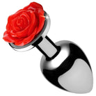 Booty Sparks Plug Large Bootysparks Red Rose Anal Plug - Silver at the Haus of Shag