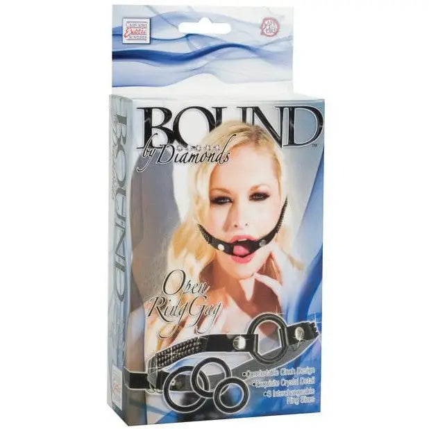 CalExotics Gag Bound By Diamonds Open Ring Gag - Black at the Haus of Shag