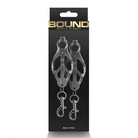 Bound Nipple Clamps C3 Gunmetal with sturdy rope and durable hooks for enhanced restraint