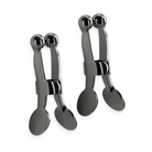 Bound Nipple Clamps C3 Gunmetal: Black metal spoons on white background