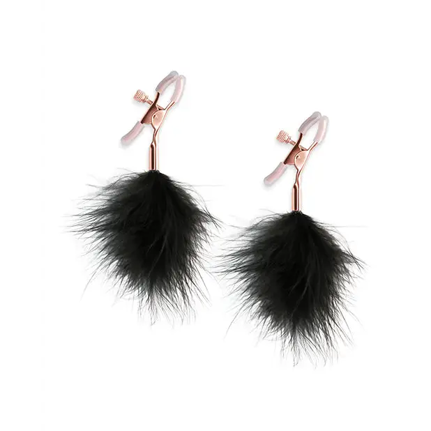 The Black Feather Earrings | Bound Nipple Clamps F1 Black | Chic and Bold Accessories