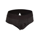 Boundless Backless Brief: Stylish black underwear with a matching black belt