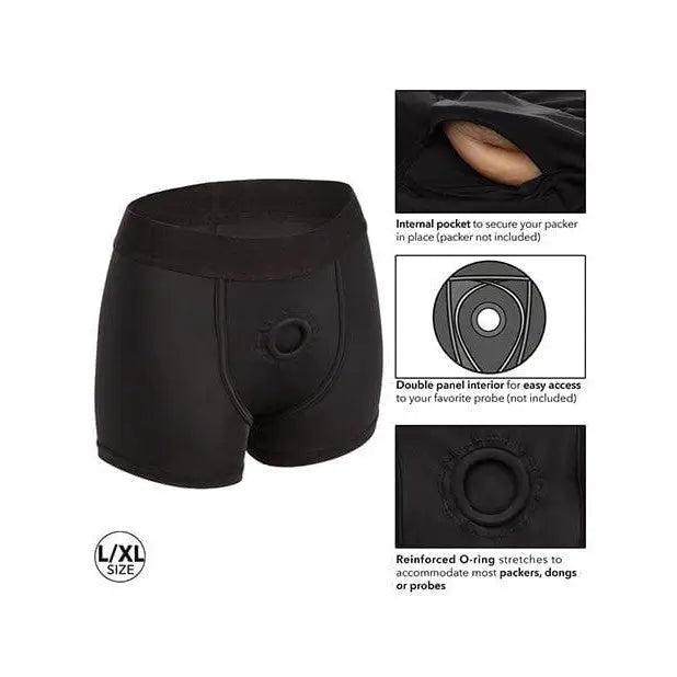 CalExotics Strap Ons Boundless Boxer Brief L/xl - Black at the Haus of Shag