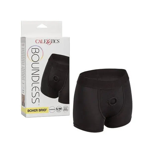 CalExotics Strap Ons Boundless Boxer Brief S/m - Black at the Haus of Shag