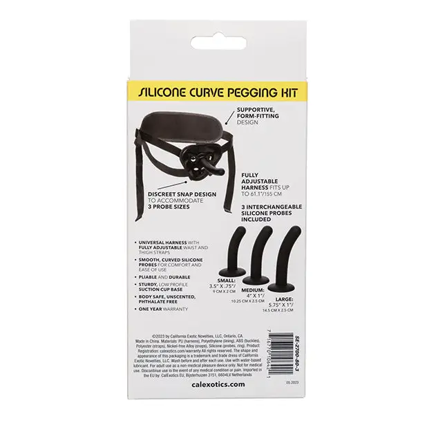 Boundless Silicone Curve Pegging Kit - Black - Strap On Kit