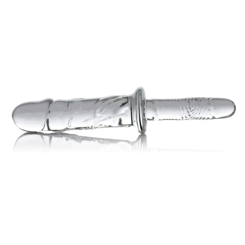 Master Series Plain Dildo Brutus Glass Dildo Thruster at the Haus of Shag