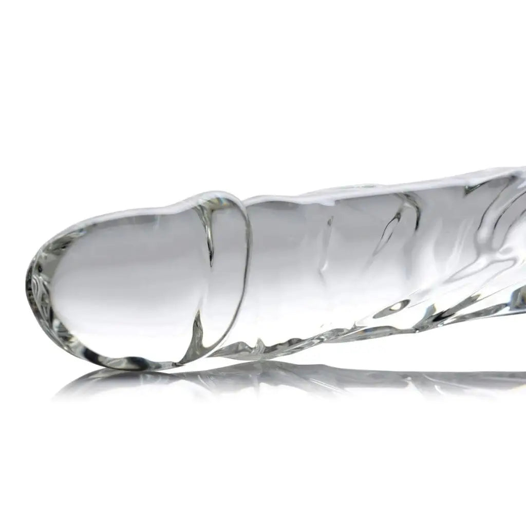 Master Series Plain Dildo Brutus Glass Dildo Thruster at the Haus of Shag