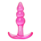 Bubbles Bumpy Starter Anal Plug - Pink silicone anal plug with spherical beads and flared base