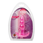 Bubbles Bumpy Starter Anal Plug - Pink silicone anal plug with flared base in retail packaging