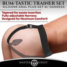 Master Series Plug Bum-tastic Trainer Set Silicone 3 Piece Anal Plug Set With Harness at the Haus of Shag