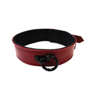 Burgundy Anaconda Leather Collar - Collar