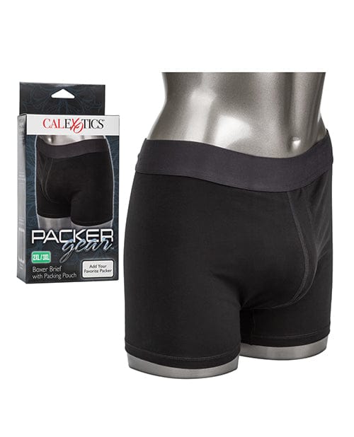 CalExotics Packing Underwear 2XL / 3XL / Black Packer Gear Boxer Brief With Packing Pouch at the Haus of Shag