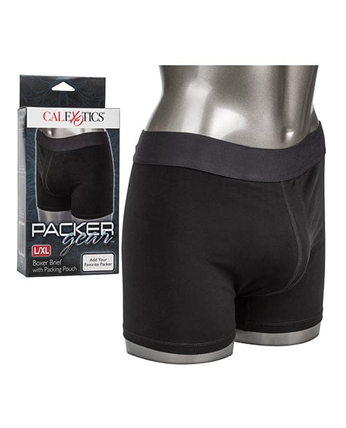 CalExotics Packing Underwear Large / XL / Black Packer Gear Boxer Brief With Packing Pouch at the Haus of Shag