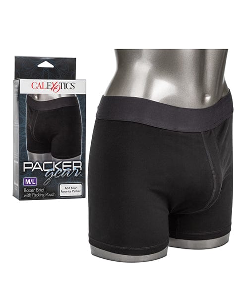 CalExotics Packing Underwear Medium / Large / Black Packer Gear Boxer Brief With Packing Pouch at the Haus of Shag