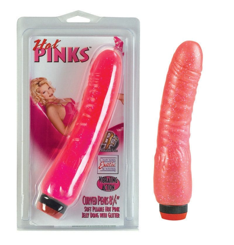 CalExotics Hot Pinks Curved Jelly Vibrating 6.5\