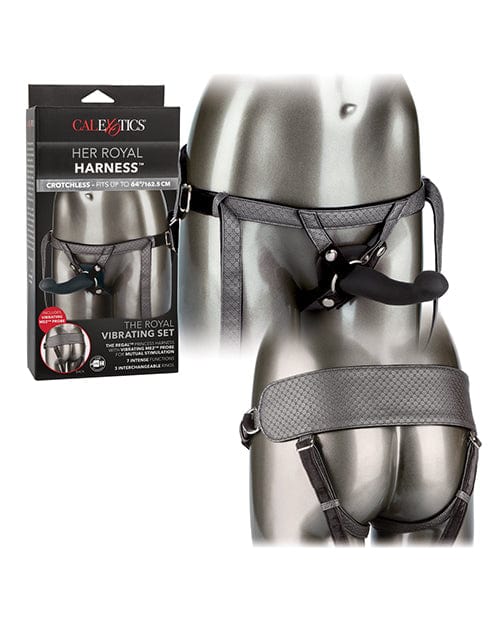 CalExotics Strap On Kit One Size Fits Most / Black Her Royal Harness The Royal Vibrating Strap On Kit by CalExotics at the Haus of Shag