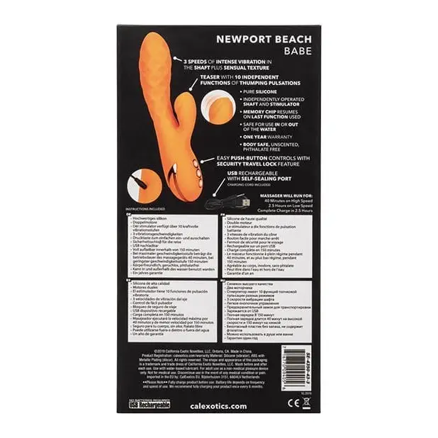 CalExotics Vibrator California Dreaming Newport Beach Babe - Orange at the Haus of Shag